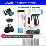 21V Rechargeable Electric Shooter Straight Door Code Air Nails F30 Lithium Battery Nail Gun Nailer