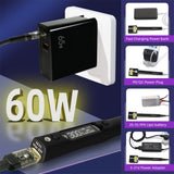 SEQURE S60P Upgraded Version Electric Soldering Iron Supports PD|QC|DC|PPS Power Supply Compatible with C210 Soldering Iron Tip Precision Electronic Mobile Phone Repair Tool Anti-static Soldering Pen 60W