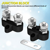 5/16" Terminal Studs M8 48V Junction Block Bus Bar Insulated Dual Heavy Duty Power Distribution Stud Positive Negative RV