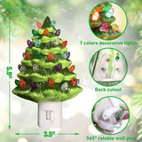 Mini Bedside Lamp Resinous Christmas Tree Night Light Two Colours Ceramic