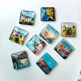 50x50mm Square Parts - 50 Sets Fridge Magnets Consumables & 100 Sets DIY Badge Button Pins Materials for Art Crafts