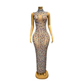 Full Diamond Colorful and Luxury Sense 2023 New Banquet Style Celebrity Long Evening Dress