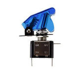 5PCS 12V Illuminated LED Toggle Switch SPST with Safety Aircraft Missile Style Flip Up Cover Guard for Auto Car Boat Truck