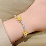 Sterling Silver Simple Ins Niche Design Full Diamond Bracelet