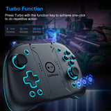 LinYuvo KS47 Wireless Joy Pad Controller for Switch/OLED with 8 Colors Adjustable LED,Hall Effect Joysitck/Back Map Button/Turbo