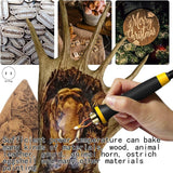 Burning Tool, Digitally Adjustable Temperature Set Wood Burner Tool Kit US Plug