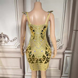 Water diamond light luxury niche evening dress, popular on internet, the same style of party atmosphere dress. Slim and sexy with waistband closure