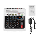 Mix-400 Audio Mixer Professional Sound Table Wireless Audio Mixer 6 Channel Live Studio Power Mixing Amplifier Console Usb Mp3