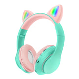 Cute Cat Ear Bluetooth 5.0 Headphone Kids Girls Music Headset Wireless RGB Earphone TF Card Gaming Headphones With Mic