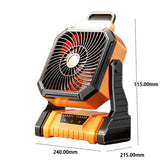 Camping with LED Lantern USB Rechargeable Oscillating 4 Gears Wind Speed Personal Fan for Outdoor Travel Hiking