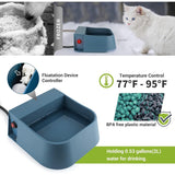 Heated Water Bowl for Dogs and Pets - Automatic Outdoor Heated Auto Waterer for Dogs, Cats, Chickens and Other Animals.