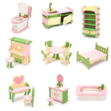 4 Set Wooden Dollhouse Miniature Furniture Puzzle Model Children Kids Toys