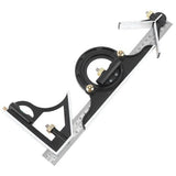 300Mm Functional Woodworking Angle Ruler Multi-Purpose Angle Combination Ruler 180 Degree Combination Angle Ruler