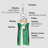 8-in-1 Multi-Functional Scissors Electricity Wire Stripper Cutting Cable With Electrical Measuring Pliers