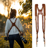 Adjustable Double Leather Harness High Quality Strap Camera Photography Comfortable Shoulder Straps New