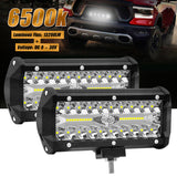 2pcs 7“ LED Bar 400W Triple Row 40LED Work 13200LM Spot 12V/24V Driving Fog Off Road Truck 4x4 ATV Light