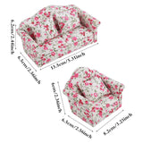 Couch Flower Pattern Fabric Sofa 1:12 Living Room Furniture Dollhouse Decoration Accessories Toy