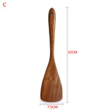 Natural Wood Tableware Spoon Colander Long Handle Spoon Wooden Non-Stick Spatula Kitchen Tool Wooden Spoon/Shovel Cooking Tools