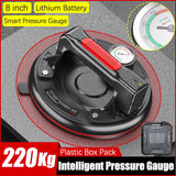 8-inch Electric Vacuum Suction Cup with Pressure Gauge - 220KG Bearing Capacity for Glass and Tile Lifting