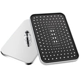 Rainfall Shower Head Big Panel Large w Supercharge Ceig Mounted Showerhead 360 Rotation High Pressure ABS Bathroom Faucet