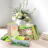 4 Pack Unfinished Wood Storage With Slide Lid, Vintage Keepsake Case Cards Container Small Gift Box For Art Hobbies, Durable