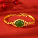 Pure Silver Gilded Jasper New Chinese Style Retro Auspicious Cloud