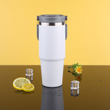 30oz Double-Layer with Handle Portable Water Cup Stainless Steel Vacuum Thermal Insulated Mug for Women Men