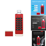 1 PCS Secure USB Drive Encrypted USB Flash Drive Hardware Password Memory Stick With Keypad USB 3.0 Disk Flash 128GB