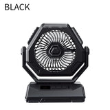 20000mAh High-Capacity Battery LED Light Shaking Head Camping Fan Movable Wireless Air Circulators Outdoor Ventilador with Hook