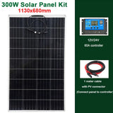 300W/600W Solar Panel Kit - PET Flexible Solar Cell Charger for 12V Battery, Ideal for Camping, RV, Car, Yacht, Boat & Marine Motorhome