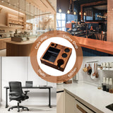 TREELF 3 IN 1 Knock Box and Tamping Station 51/54MM Espresso Anti-pressure Pad Stand Walnut Wooden Coffee Tool