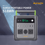 Sungo 600W 518Wh Outdoor Camping Lithium Generator AC Supply Bank Solar Portable Power Station