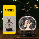 Christmas Hanging LED Glowing Sequin Lantern Santa Claus Snowman Water-filled Night Light New Year Gift Home Decoration Navidad