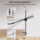 Mounting ring light Overhead Desk Mount with Phone Holder 360 Ball Head Table C-Clamp Mount for Webcam Video Recording Live