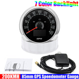 85mm GPS Speedometer Gauge With Antenna 0~200KMH 7 Color BackLight Trip ODO COG Odometer+Turn Light for Marine Car 12V 24V