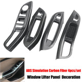 For Ford Focus 3 4 2009-2017 Car Door Interior Armrest Window Panel Carbon Fiber Decorative Sticker 4Pcs