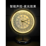 High-end light desktop dia bright shining countertop satellite radio wave desk clock, living room