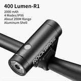 ESLNF Bike Rainproof 400\800Lumen Bicycle Front Light USB Charge 4000mAh IPX6 Waterproof LED Headlight Cycg Flashlight