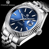 PAGRNE DESIGN Men's  Automatic Mechanical Watch Stainless Steel 10Bar Waterproof Business Sports Style Wrist Watch Watch For Men