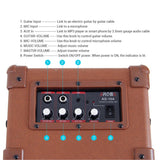 Aroma 10W Brown Amplifier Speaker Box Electric Guitar Amplifier Radio Receiver Speaker Ag-10A Handy Acoustic Guitar Amp Sound