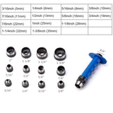 14Pcs Hollow Punch Set Belt Punching With Plastic Box DIY Leather Craft Household Tool 5Mm-35Mm