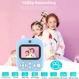 Instant Print for Kids 1080P Digital Video Camera Dual Len 2.4 Inch IPS Screen Birthday Festival Gift