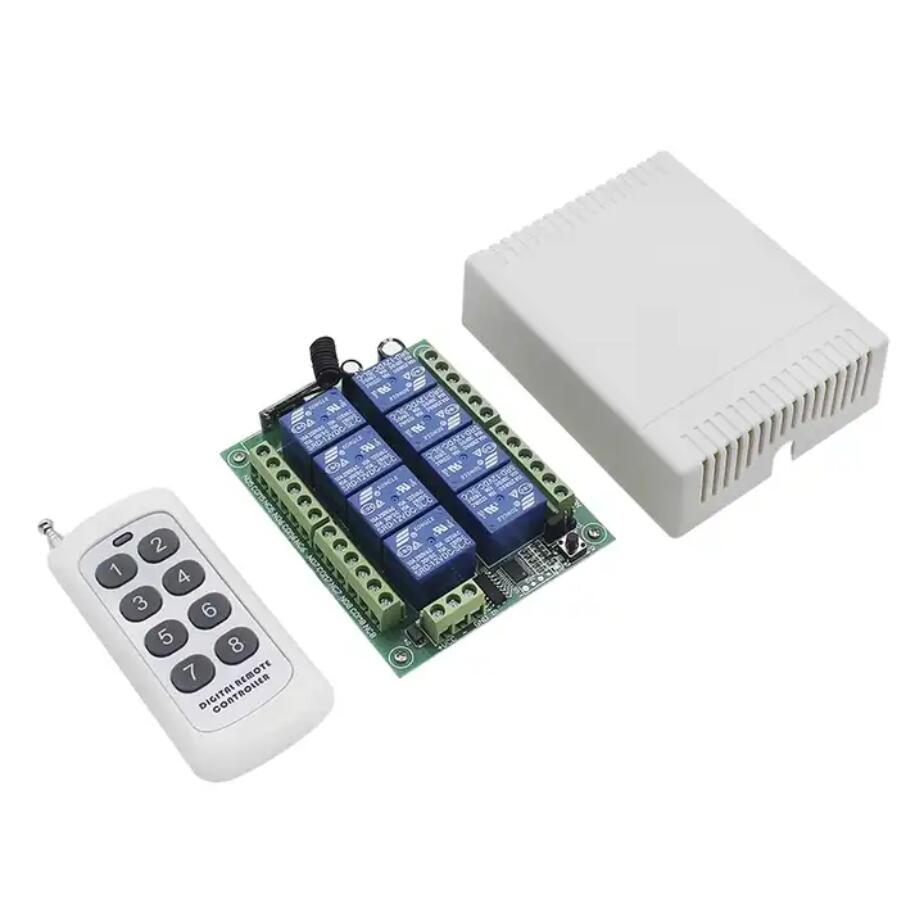DC 12V 8 relays Channels Relay Module Wireless 433MHz RF Remote Contro ...