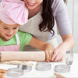 8 Pcs Circular Stainless Steel Tart Ring Tower Pie Mould Baking Tools Perforated Cake Mousse Ring,8Cm