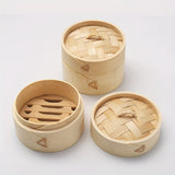 Set, Bamboo Steamer Basket (10.16cm To 20.32cm), 2 Tiers Traditional Dumpling Steamer Basket With Lid, Durable Dim Sum Steamer ,For Cooking Vegetables, Bao, Buns, Fish, Meat, Kitchen Utensils, Kitchen Gadgets, Kitchen Accessories, Home Kitchen Items