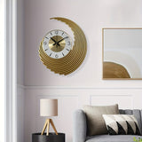 1pc, Large Metal Wall Clock, Silent Non-Tick Battery Powered Quartz Wall Clock For Living Room Decor, Modern Creative Personality Gold Wall Clock For Bedroom Dining Room Study Decor