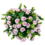 3 Pack Artificial Flowers Fake Silk Rose Decoration Faux Flower Bouquet For DIY Vase Home Wedding Party