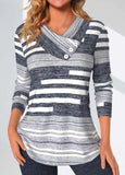 European And American Fashion V-neck Long Sleeve Top