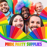 20 Pack Rainbow Folding , Hand Held Fan Gay Pride LGBT Fans For Parties Festival Events Dance Supplies