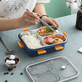 1pc, Lunch Box, 304 Stainless Steel Bento Box, 3 Compartment Food Container, For School Students And Office Workers